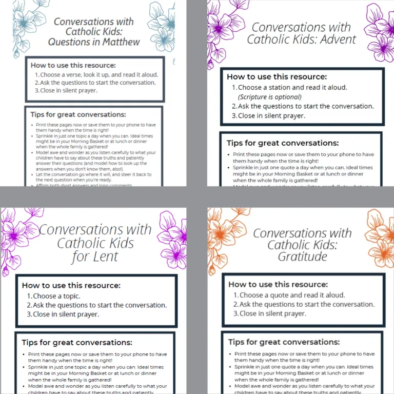 Screenshots from Conversations with Catholic Kids Bundle