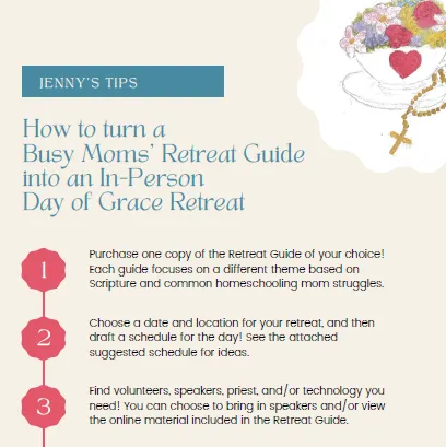Screenshot from How to Turn a Busy Moms' Retreat Guide into an In-Person Day of Grace Retreat pdf guide